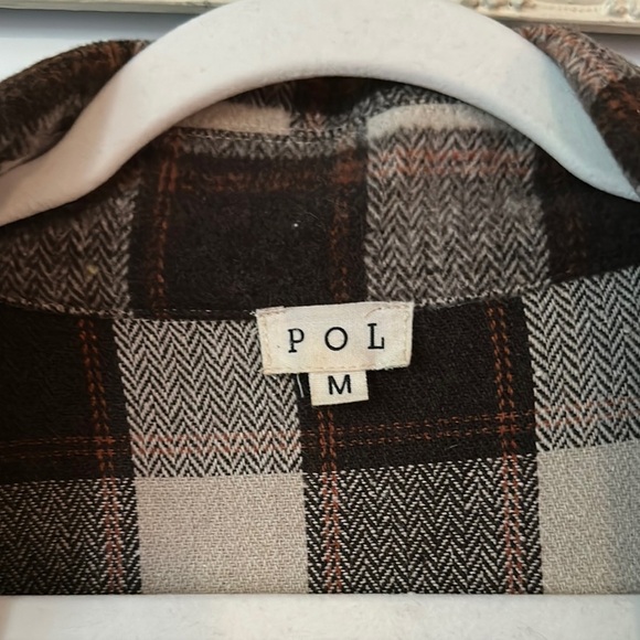 POL | Dolman Sleeve Checkered Utility Jacket in Brown and Cream - Picture 2 of 13